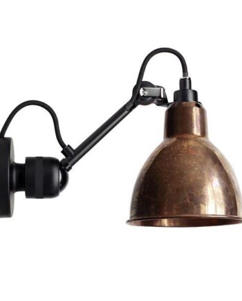 Lampe Gras N304 Væglampe Mat Sort   Rå Kobber Hardwired
