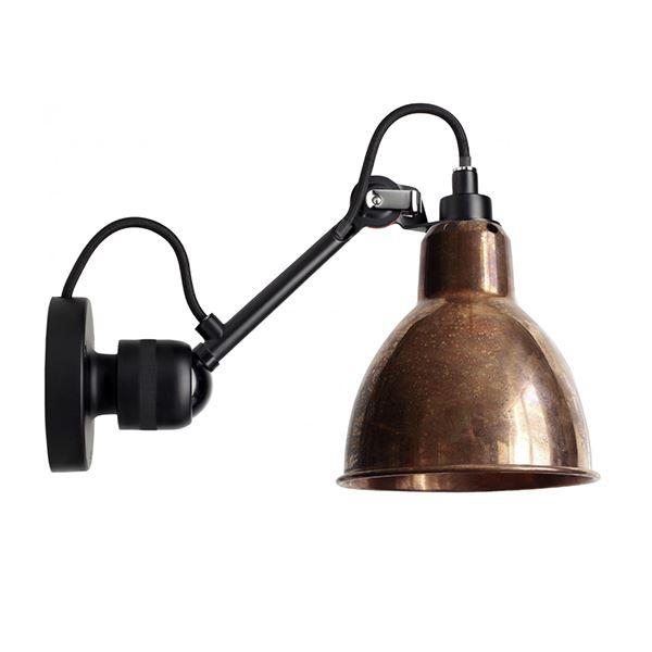 Lampe Gras N304 Væglampe Mat Sort Rå Kobber Hardwired