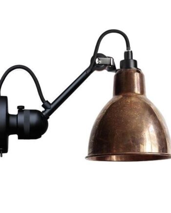 Lampe Gras N304 Væglampe Mat Sort   Rå Kobber Med Tænd Sluk
