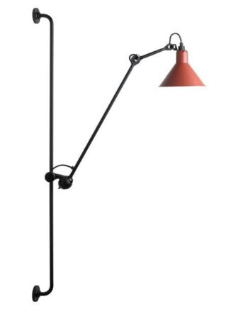 Lampe Gras N214 Væglampe Mat Sort   Rød