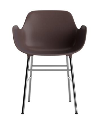 Normann Copenhagen Form Spisebordsstol Med Armlæn Brun Krom