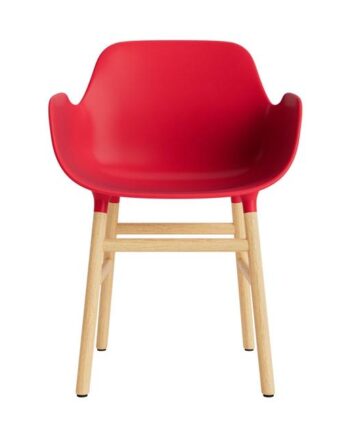 Normann Copenhagen Form Spisebordsstol Med Armlæn Knaldrød Eg