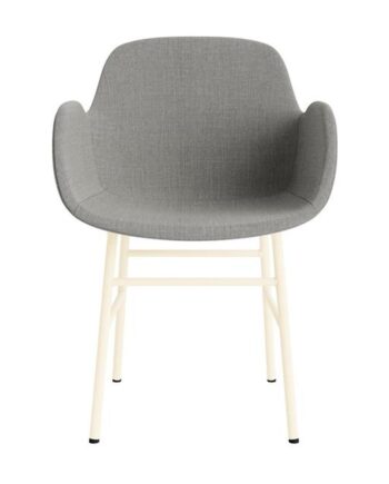 Normann Copenhagen Form Spisebordsstol Med Armlæn Polstret Gruppe   Creme Stål