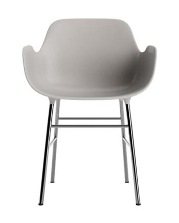 Normann Copenhagen Form Spisebordsstol Med Armlæn Varm Grå Krom
