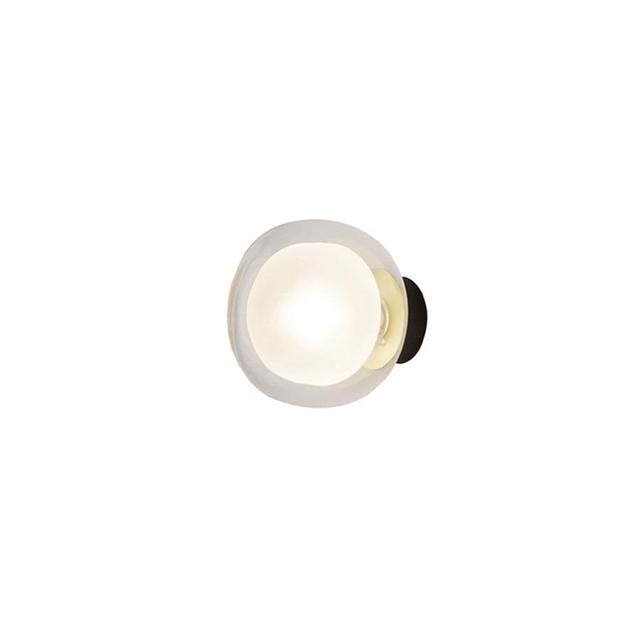 Tooy Nabila 552 41 Væg Loftlampe Mat Sort Børstet Messing Med Klar Glas