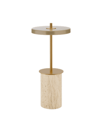 Umage Asteria Move Transportabel Lampe Mini Clay Travertine Messing