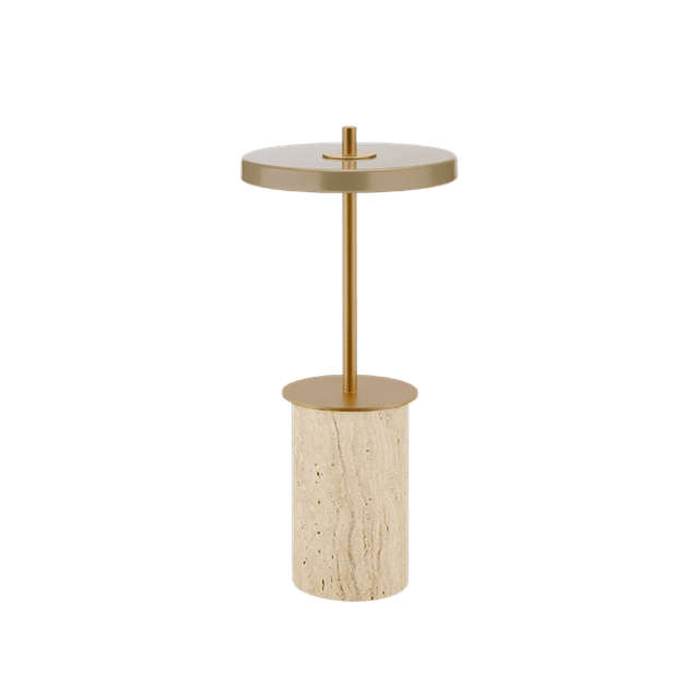Umage Asteria Move Transportabel Lampe Mini Clay Travertine Messing