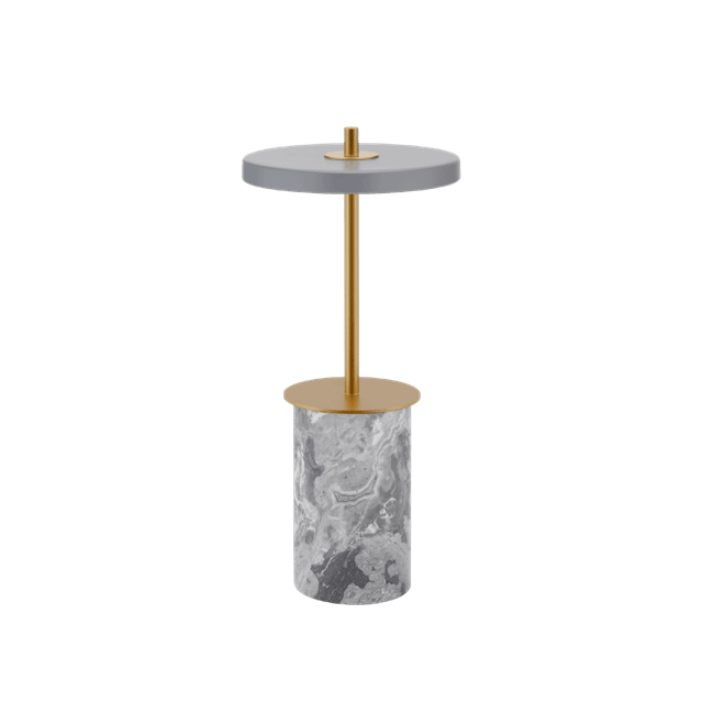 Umage Asteria Move Transportabel Lampe Mini Grå Marmor Messing