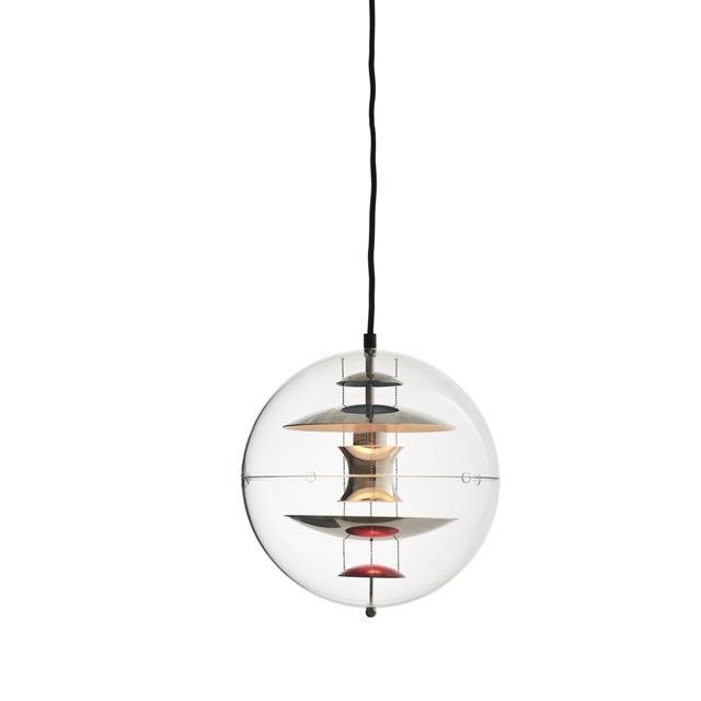 Verpan Globe Pendel ø28 Krom Rød Blå