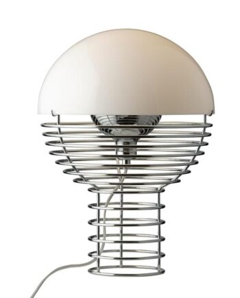 Verpan Wire Bordlampe ø30 Krom Hvid