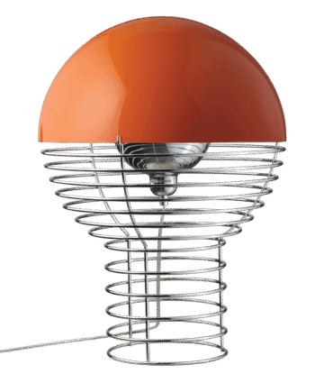 Verpan Wire Bordlampe ø40 Krom Orange