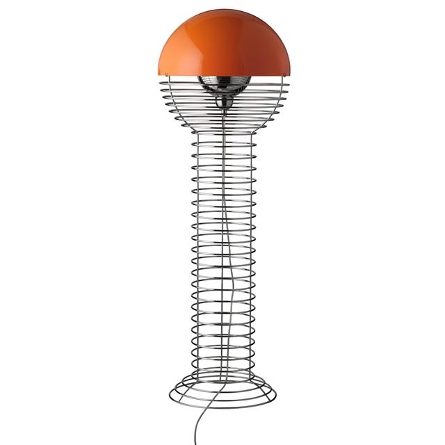 Verpan Wire Gulvlampe Krom Orange