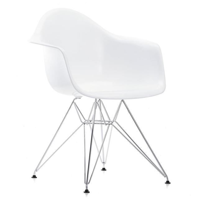Vitra Eames Plastic Dar Spisebordsstol Hvid Krom