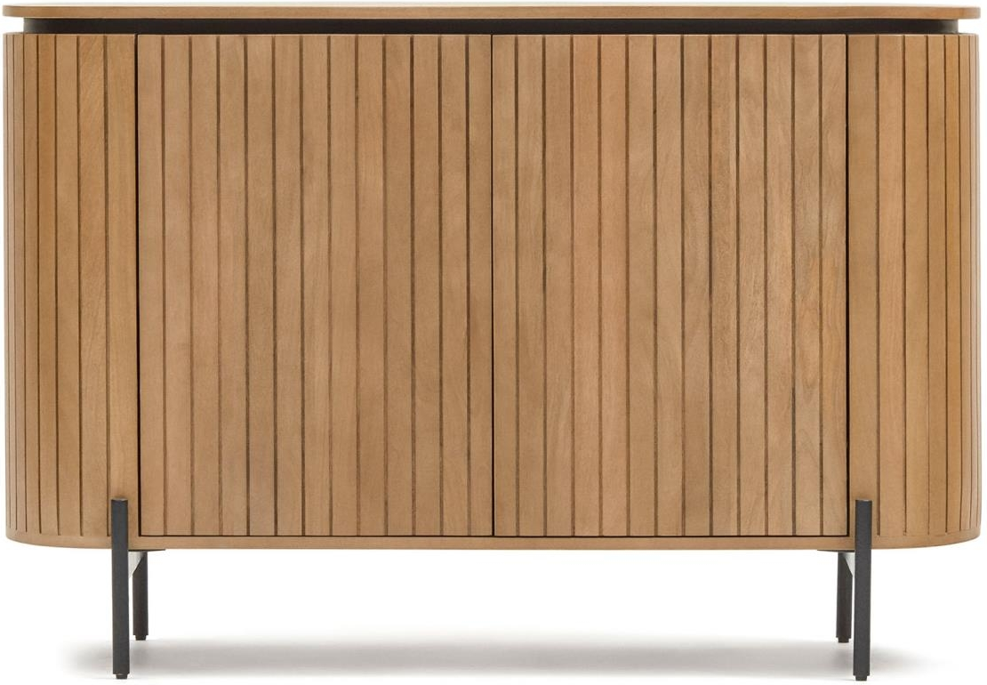 -dørs Skænk Kave Home Licia   Massivt Mangotræ Med Buet Form Naturfarvet Bæredygtigt Design