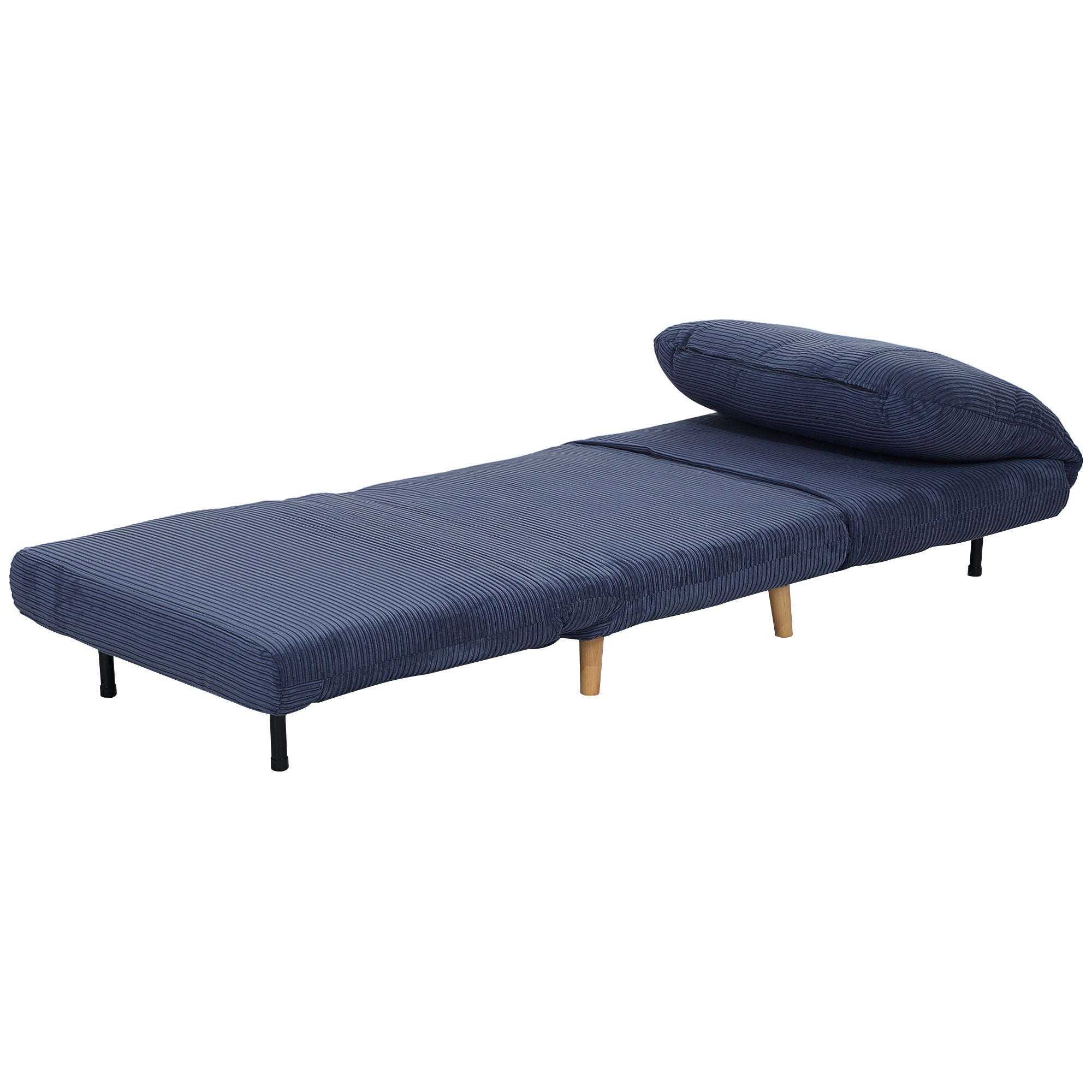 - -  Sovesofa Gæsteseng  Justerbar Nakkestøtte Fløjlslook 82 Cm     Cm   83 Cm Blå