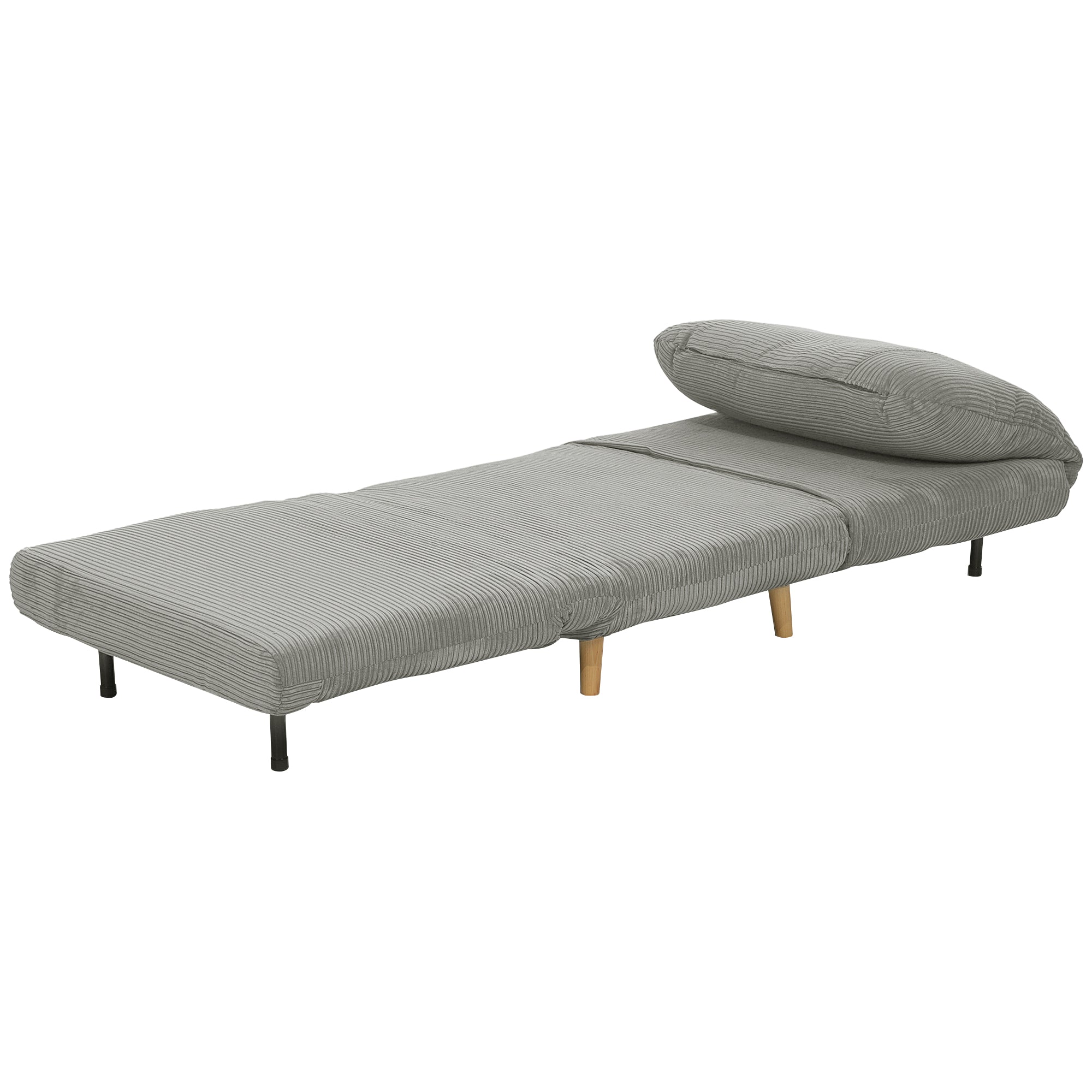 - -  Sovesofa Gæsteseng  Justerbar Nakkestøtte Fløjlslook 82 Cm     Cm   83 Cm Grå