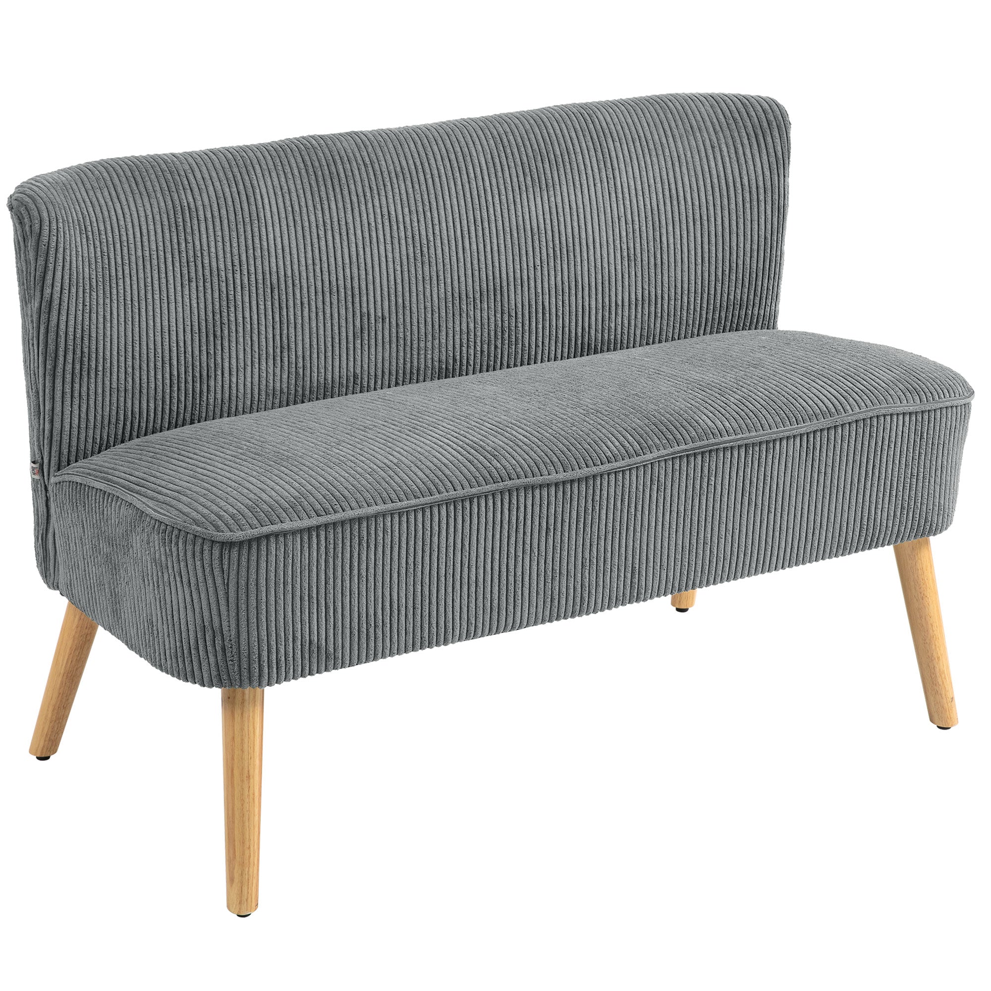 -personers Polstret Sofa  Træ  Fløjl Polyester  Skum  117   56     77 Cm  Grå