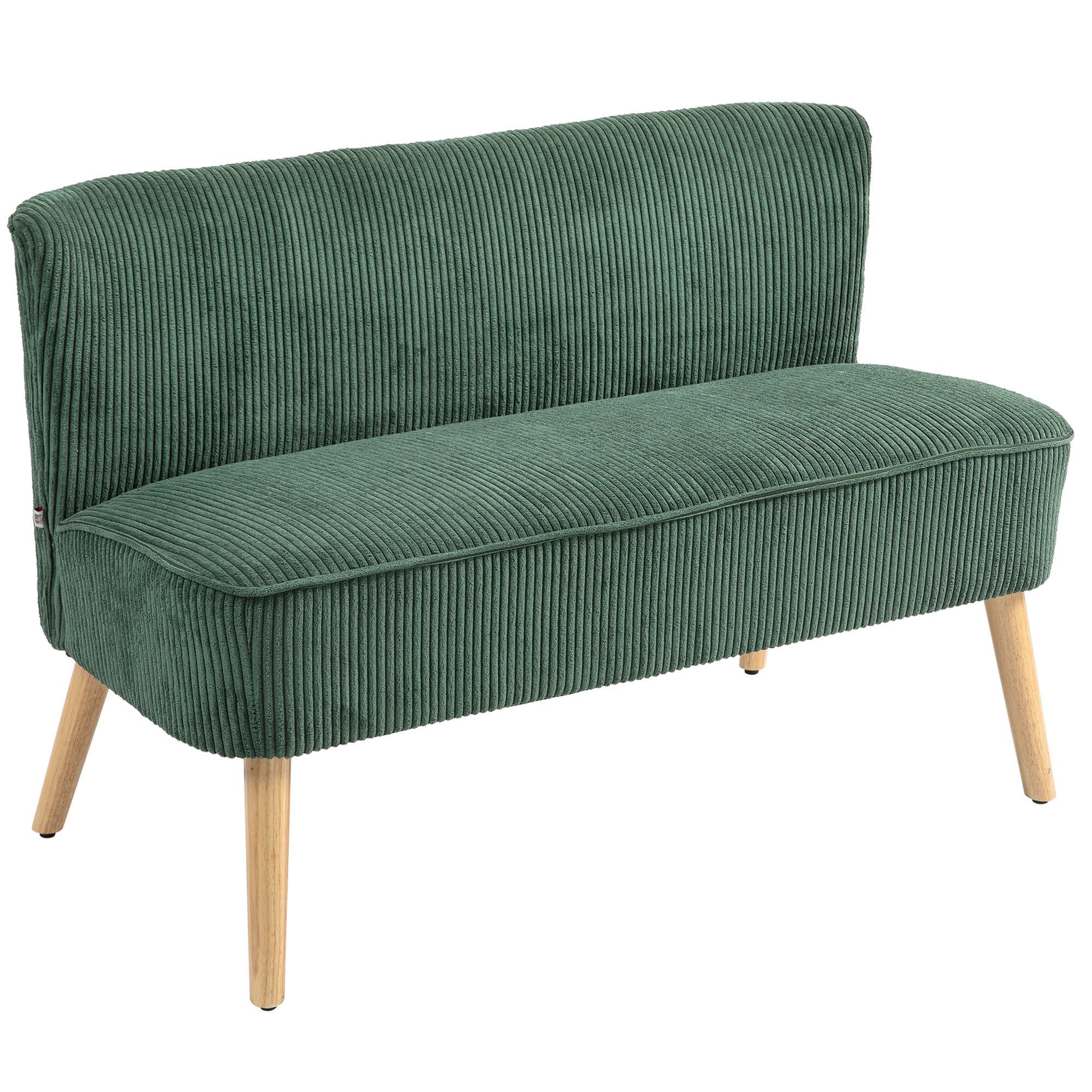 -personers Polstret Sofa  Træ  Fløjlsblød Polyester  Skum  117   56     77 Cm  Grøn