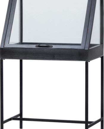 Displayskab Woood Exclusive Dido   Sort Træ Med Sikkerhedsglas H109ã B65ã D45 Cm