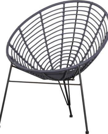 Loungestol Woood Jane  Blå Plast Og Sort Metal  H88ã B72ã D81 Cm