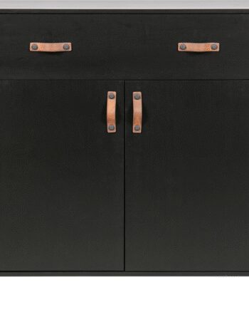 Skænk Woood Dian   Sort Massiv Fyrretræ Fsc  H93ã B94ã D53 Cm