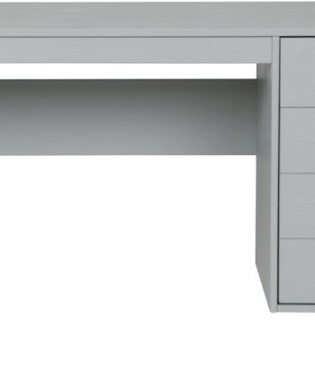 Skrivebord Woood Dennis   Betongråt Fyrretræ Med Skuffe Og Skab 141x59x74 Cm