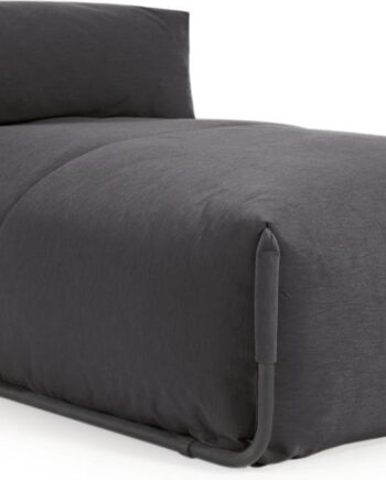 Chaiselong Liggestol Kave Home Square   Mørkegrå Udendørs Hvilestol Med Aftageligt Maskinvaskbart Betræk