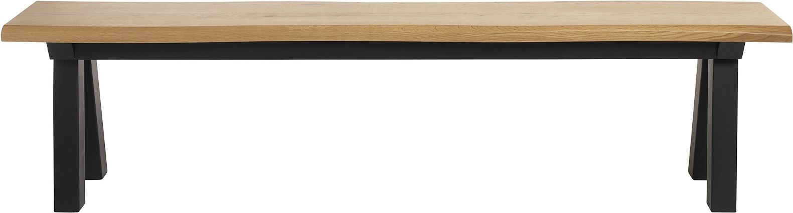 Entrébænk Nordique Design Oliveto Massivt Egetræ Og Sort Metal 180ã 34ã 45 Cm