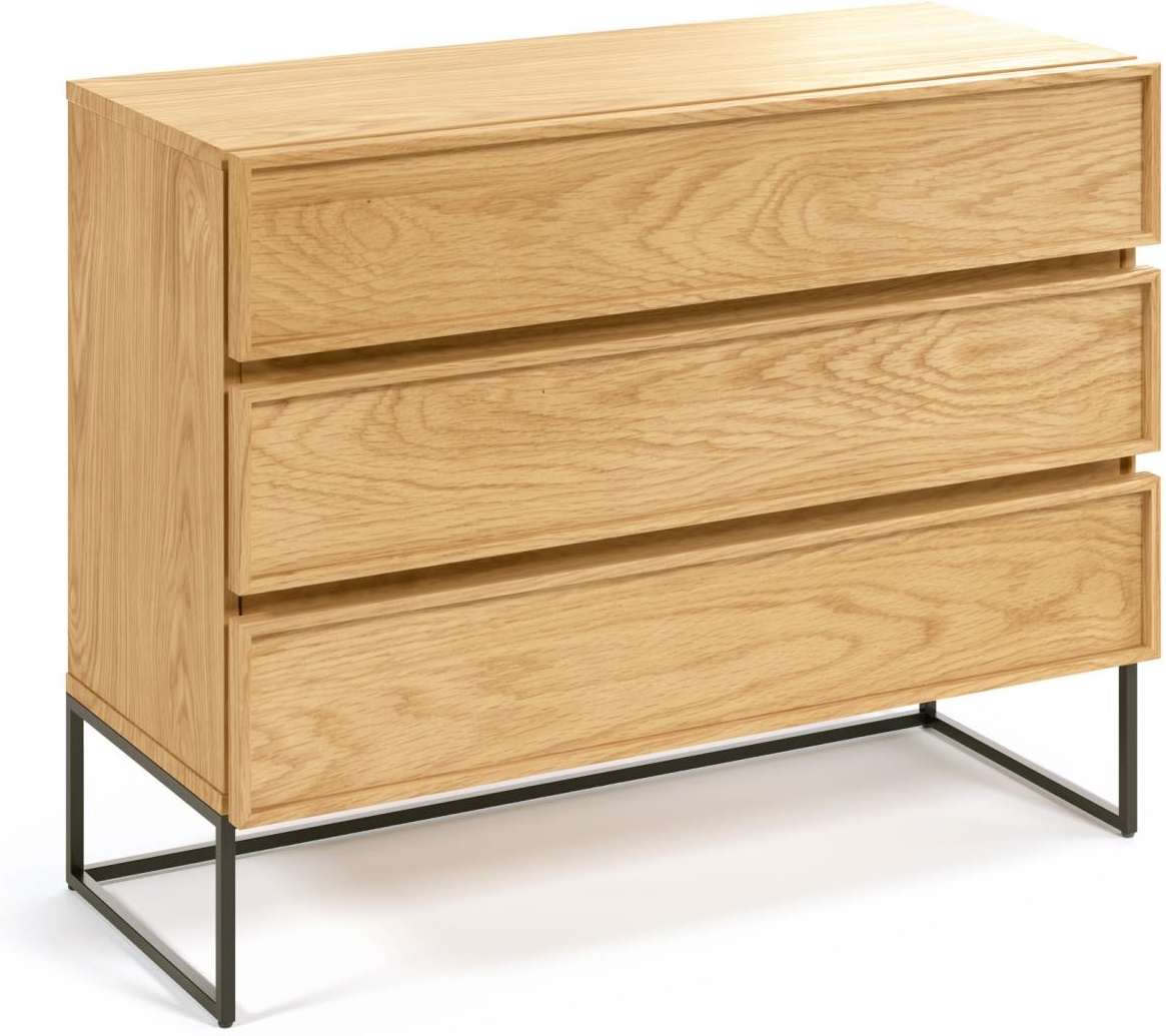 Kommode Kave Home Taiana Natur Egefiner Matsort Stålramme 100 42 78 Cm