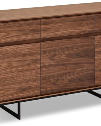 Skænk Raymond   Hallmark Wansford   Valnødfinér  Brun  H82xb155xd45 Cm   Elegant Opbevaringsskab Til Stuen