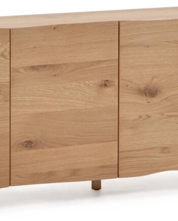 Skænk Sideboard Kave Home Rasha Natur Egetræsfiner H71ã B180ã D41 Cm Med   Døre Og Justerbare Hylder