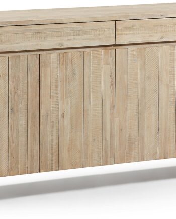 Skænk Sideboard Kave Home Thinh   Massivt Akacietræ Natur Sort 184x45x98 Cm