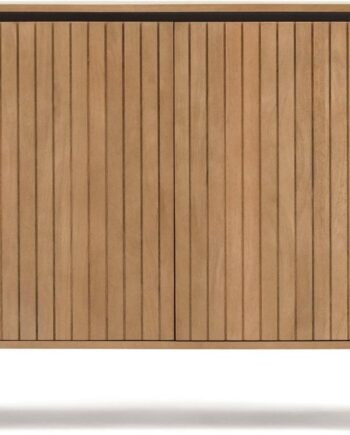 -dørs Skænk Kave Home Licia   Massivt Mangotræ Med Buet Form Naturfarvet Bæredygtigt Design