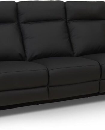 -personers Lædersofa Raymond   Hallmark Edinburgh   Sort Læder H101   B222   D96 Cm