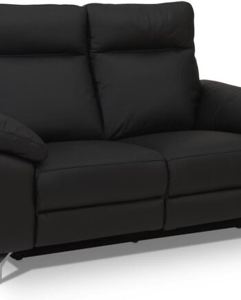 -personers Lædersofa Raymond   Hallmark Edinburgh   Sort ægte Læder 162x96x101 Cm