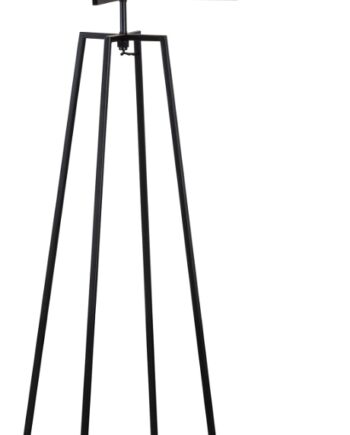 Gulvlampe Woood Exclusive Holly Natur ø55   H160 Cm Mat Sort Metal Med Stofskærm