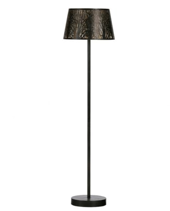 Gulvlampe Woood Exclusive Keto Antik Sort Messing   Jern  H161 Cm Med E27-fatning