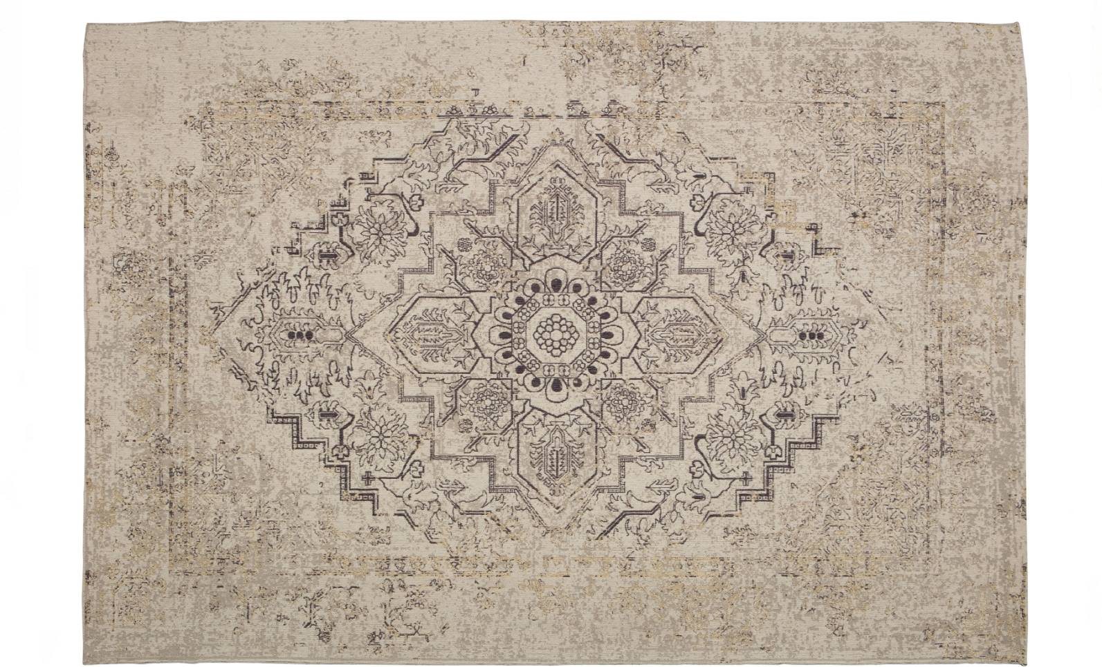 Gulvtæppe Woood Eric 170x240 Cm Multifarvet Polyester Og Bomuld