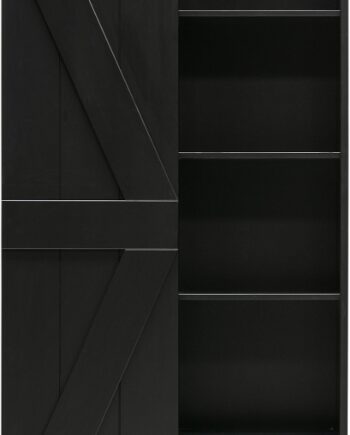 Highboard Woood Exclusive Harris Sort Fyrretræ Opbevaringsskab H200ã B100ã D37 Cm