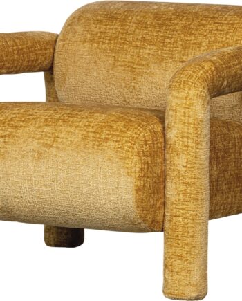 Loungestol Lænestol Woood Exclusive Lenny Fløjl Gylden   H65ã B76ã D82 Cm