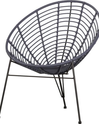 Loungestol Woood Jane  Blå Plast Og Sort Metal  H88ã B72ã D81 Cm