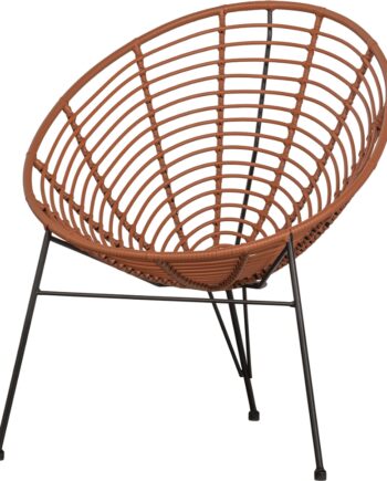Loungestol Woood Jane Brun   Vejrbestandig Relaxstol   Pe   Sort Metalstel  H88ã B72ã L81 Cm