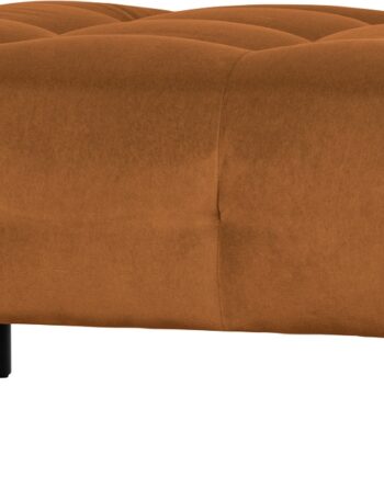 Puf Woood Exclusive Lloyd   Lysebrun Vasket Fløjl Fodskammel Og Opbevaring ø90x45 Cm
