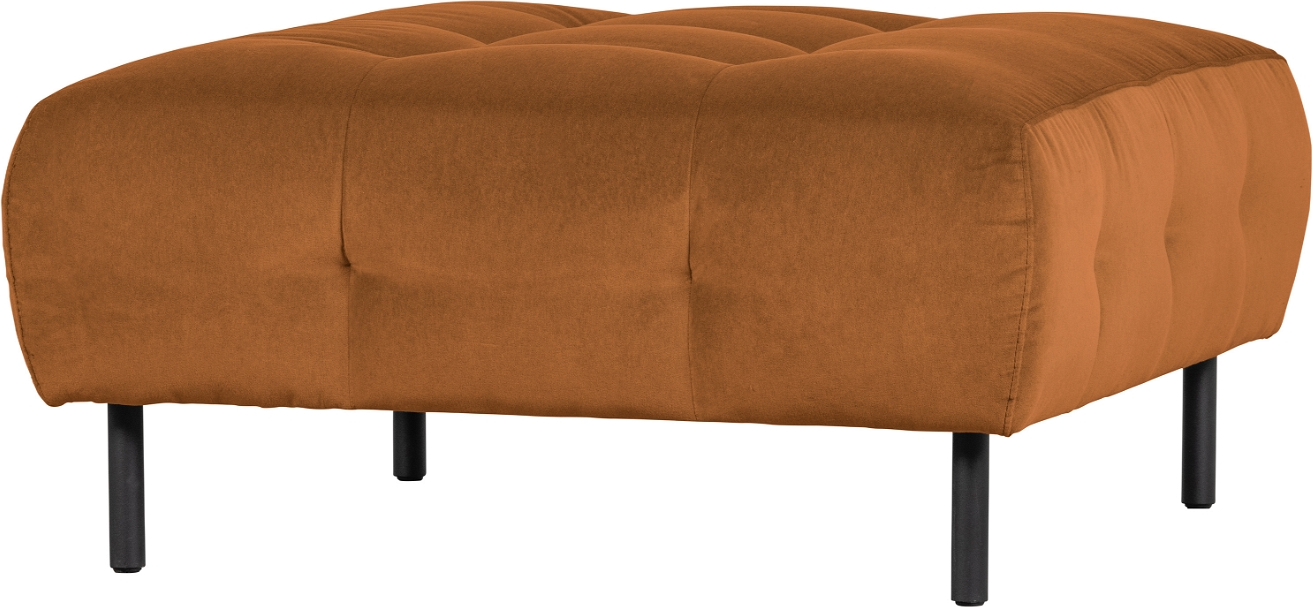 Puf Woood Exclusive Lloyd Lysebrun Vasket Fløjl Fodskammel Og Opbevaring ø90x45 Cm