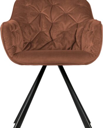 Spisebordsstol Med Armlæn Woood Exclusive Elaine Hindbær Fløjl Sort Metalramme H80 5xb59xd59 Cm Op Til 120 Kg