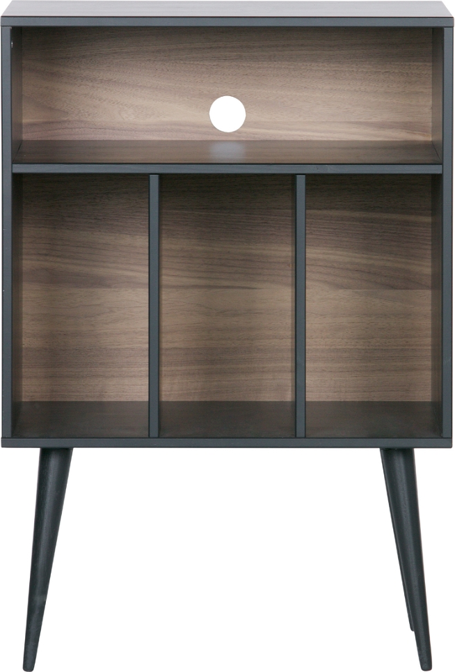Vitrineskab Woood Exclusive James Sort Natur Lp-opbevaring Forstærker-sektion 83ã 60ã 44 Cm