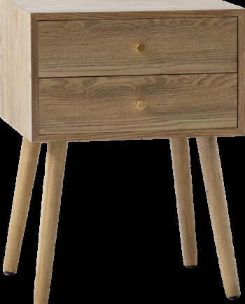 Nordlys Furniture Sengebord Tonder Natbord  Fsc-træ Natur    Skuffer  H62ã B46ã D38 Cm
