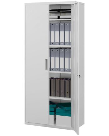 Arkivskab  Kontorskab    Hylder  Metal  80b   40d   180h Cm  Hvid