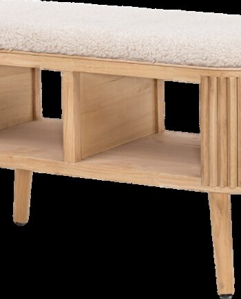 Bænk Til Entré Siddebænk Nordlys Furniture Isumi Hvid Bouclé Med Opbevaring B90ã D35ã H45 Cm