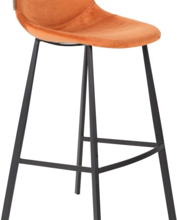 Barstol Dutchbone Franky Brændt Orange Polstret Polyester Med Sort Stålramme